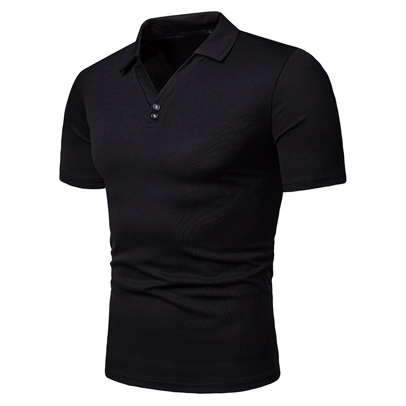 summer men's v-neck loose European short-sleeved POLOT shirt youth casual sports polo shirt