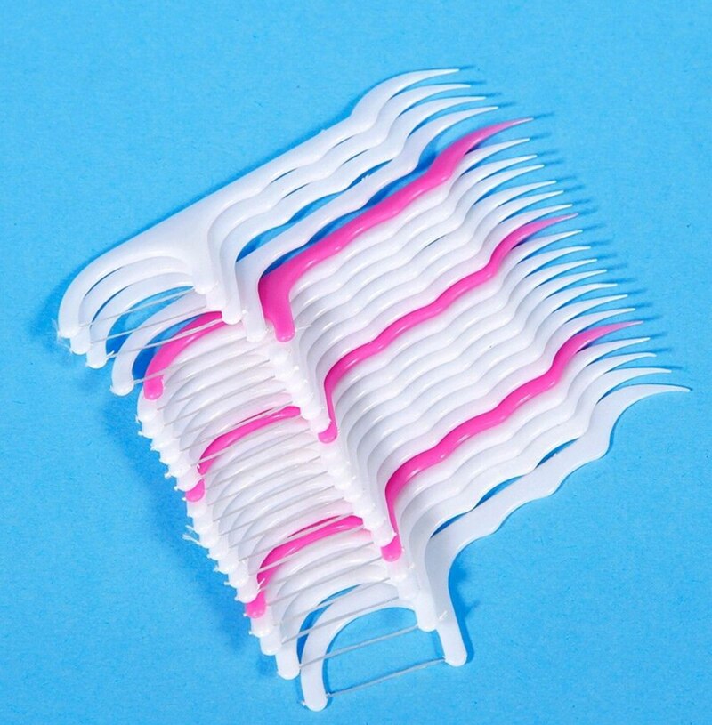 25 Stuks Wegwerp Dental Floss Cleaning Tand Stok 7Cm Floss Pick Rager Tanden Bleken Voor Tanden Reinigen
