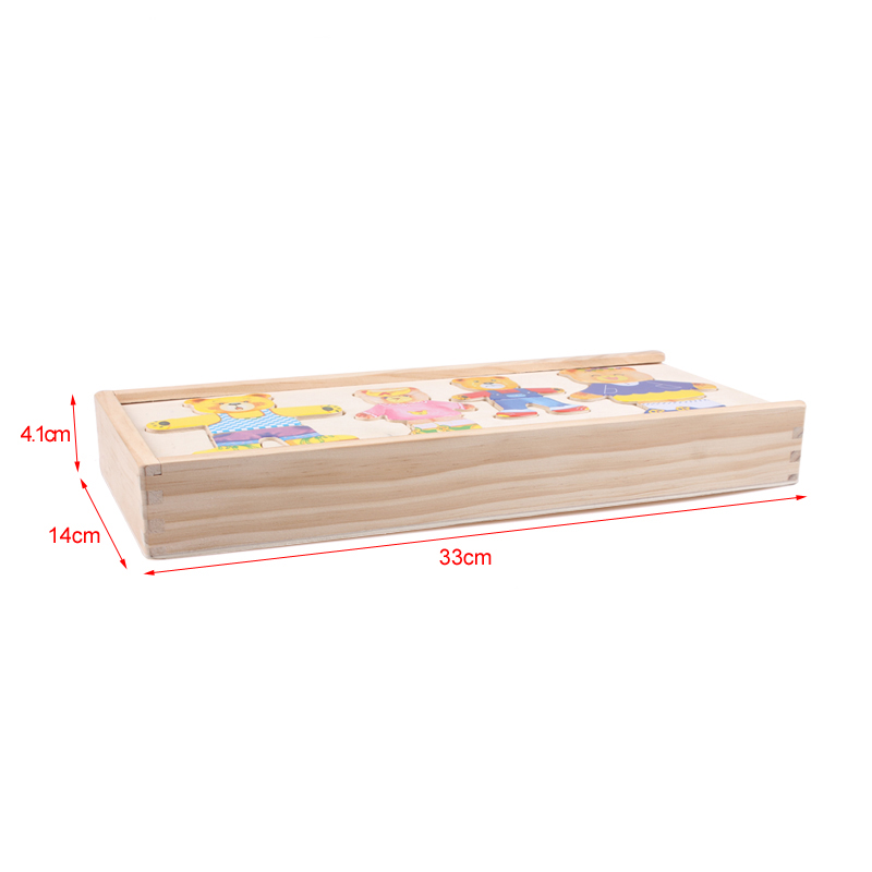 Wooden Toy Puzzle - Dress Changing Jigsaw - Early Education Toddler Game - Logwood
