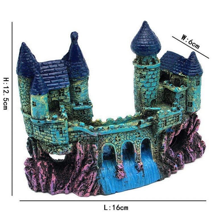 Aquarium Decorations Series - Classical Resin Castle Ornament,Eco-Friendly Fish Tank Castle Aquarium Accessories