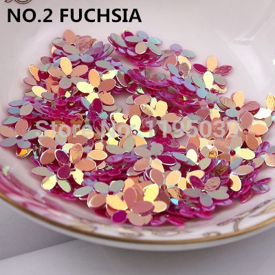 50G Pvc Bloem Pailletten Pruimenbloesem 10Mm Met 1 Center Hole Cup Losse Paillette: Fuchsia Rose Red