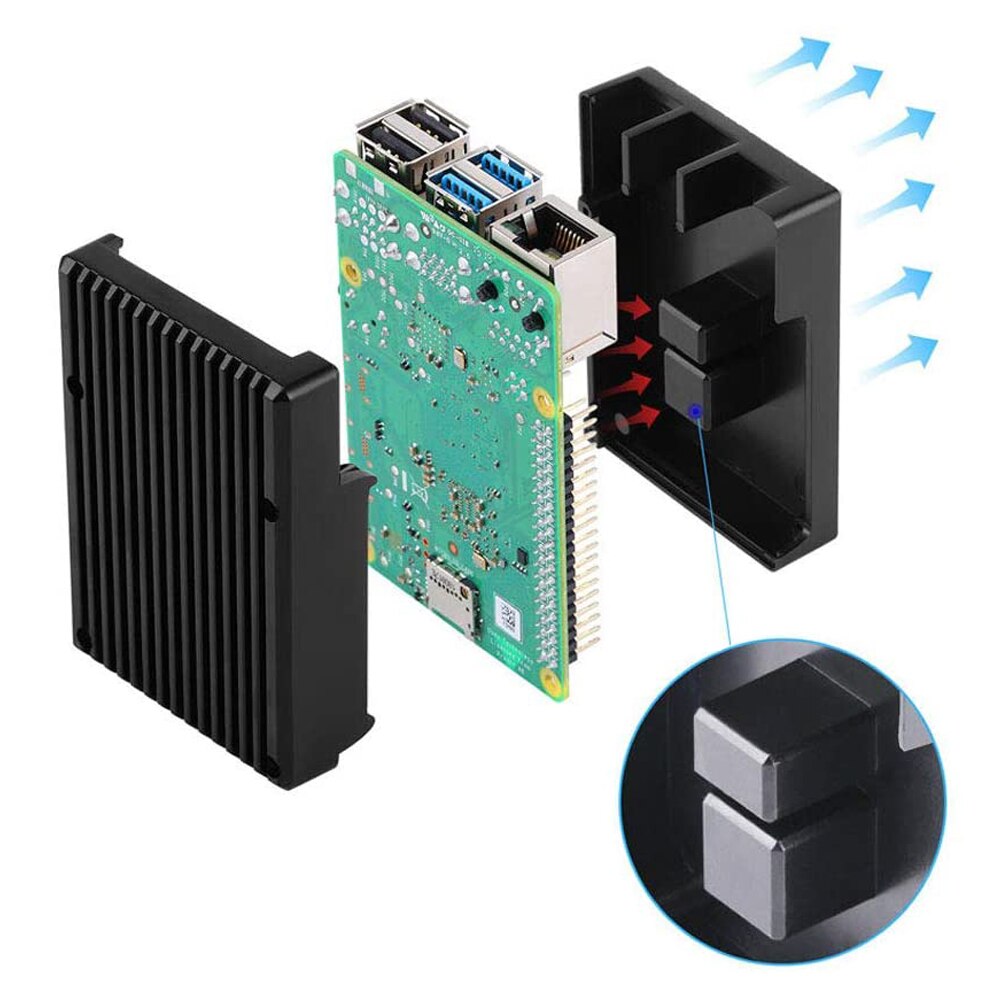 Carcasa de aleación de Metal para Raspberry Pi 4, carcasa de refrigeración pasiva para Raspberry Pi 4 Modelo B Pi4 4B