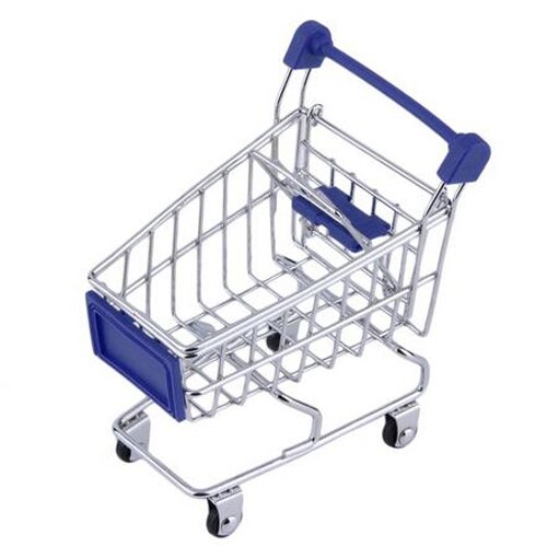 carro supermercado de bebé carrito de juguete de almacenamiento Mini carrito de compras plegable cesta de juguetes para niños 9 colores: Blue