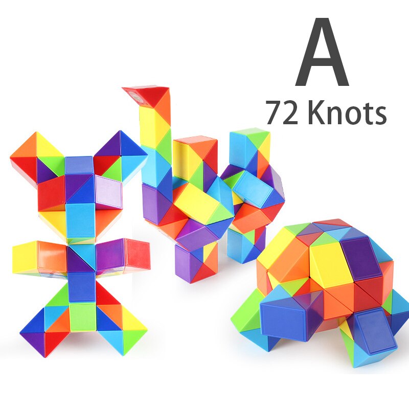 3D Magie Schlange Herrscher Dekompression Spielzeug Antistress-Cube Twist Schlange Wandelbare Pädagogisches Puzzle Spielzeug Für Kinder Autismus Leichtigkeit: A 72 Knots