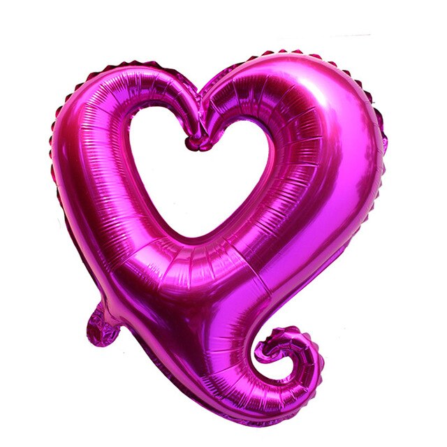 1pc 18- tommer kærlighed blomst hule hjerteform folie balloner valentinsdag bryllupsfødselsdagsfest fest dekoration ballon: Burgunder