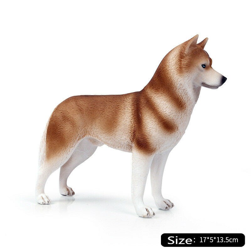 17CM Husky Figure Solid Simulation Animal Model Siberian Husky Ornaments Horse Figurines Action Figures Collection Kids Toys