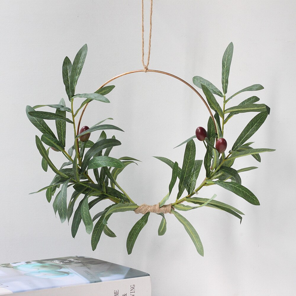 20cm Iron Rope Gold Metal Ring Portable Garland Flowers Wedding Bride Flowers Wreath Handmade Wall Hanging Garland Decoration: A5