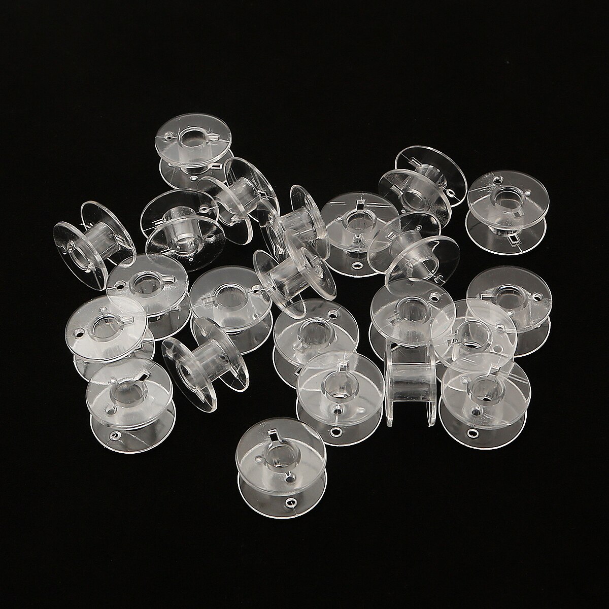 25Pcs Clear Metal Sewing Machine Bobbins Spools Empty Thread Line Spools Plastic Storage Box For Home Sewing Accessories Tools: 10Pcs Plastic