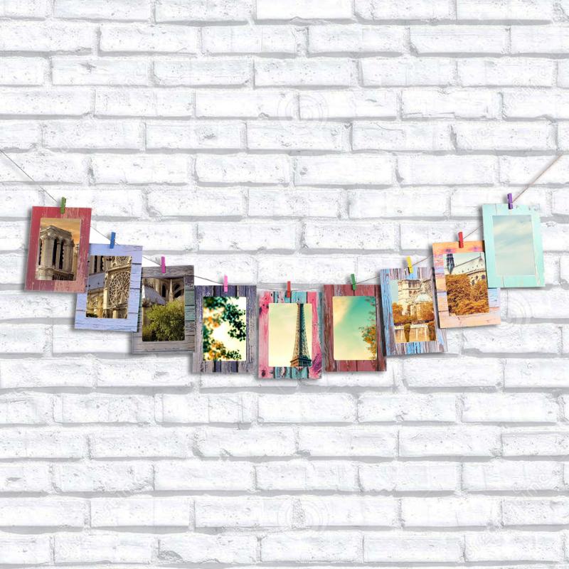 7inch DIY Photo Wall Wood Frame Paper Hanging Album Combination