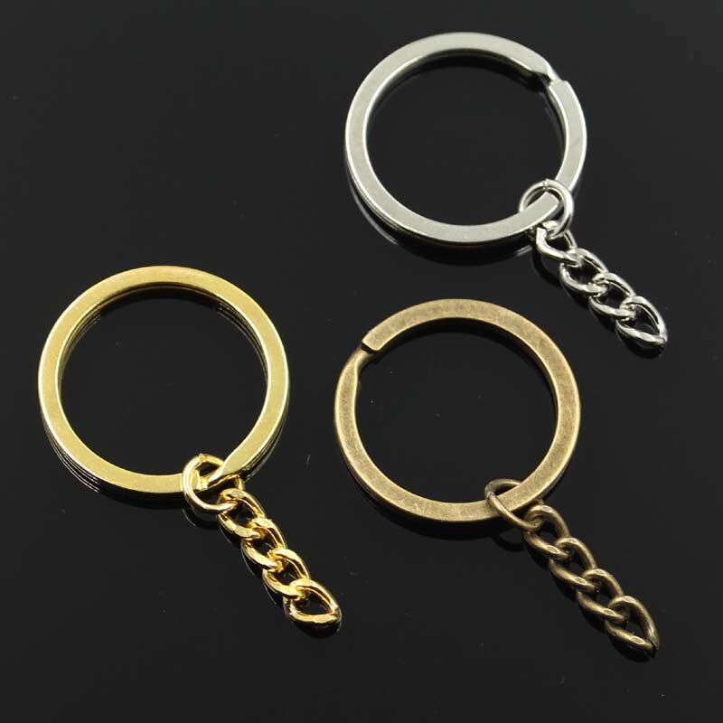 10 Uds llavero cadena 3 colores oro bronce plata Color 30mm redondo Split Metal llavero DIY llavero llaveros al por mayor
