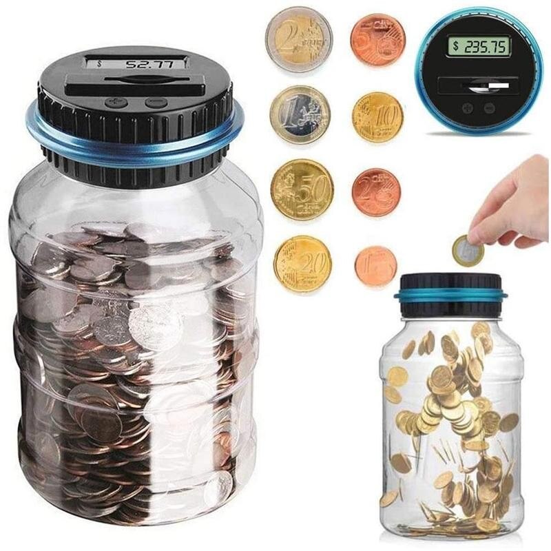 Piggy Bank Counter Coin Electronic Digital LCD Count Coin Box Piggy Bank Jar Coin Bank Storage Box Euro Dollar