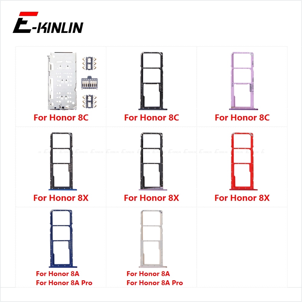 Sim Card Socket Slot Tray Reader Holder Connector Micro SD Adapter Container For HuaWei Honor 8C 8X 8A Pro Replacement Parts