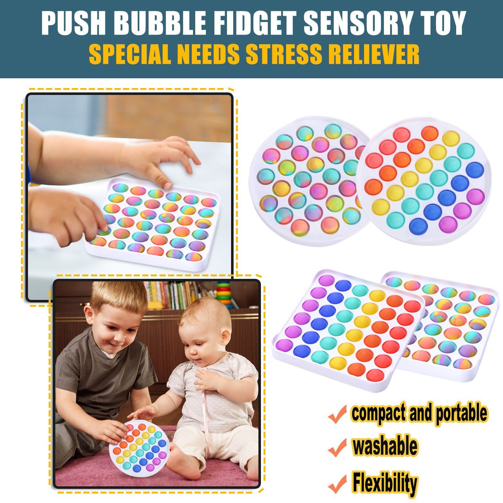 Erwachsene freundlicher Lustige Pop Zappeln Spielzeug drücken-knallt blasiert Sensorischen Spielzeug Für Autismus Squishy Lustige Anti-betonen Pop Zappeln reliver betonen