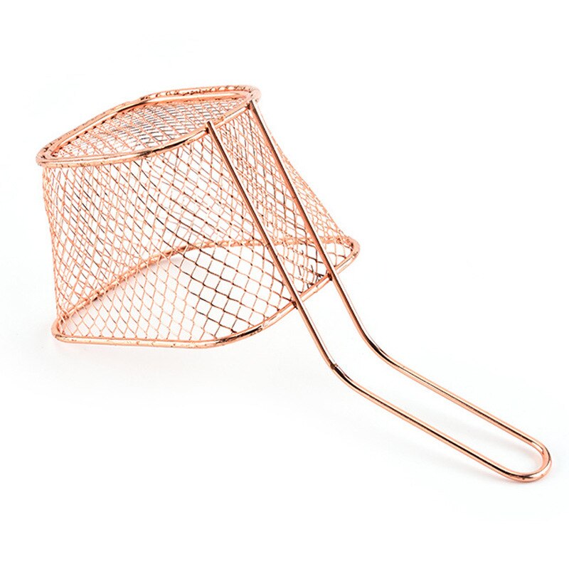 1PC Stainless Steel Metal Basket Serving Food Presentation Cooking Tools French Fries Basket Mini Fry Storage Kitchen Housewares
