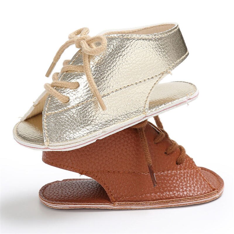 Infant Baby Schuhe Mädchen Kleinkind Wohnungen Sandalen Weichen Gummi Sohle Anti-Rutsch Sommer Spitze Up Krippe Schuhe Neugeborenen Erste walker