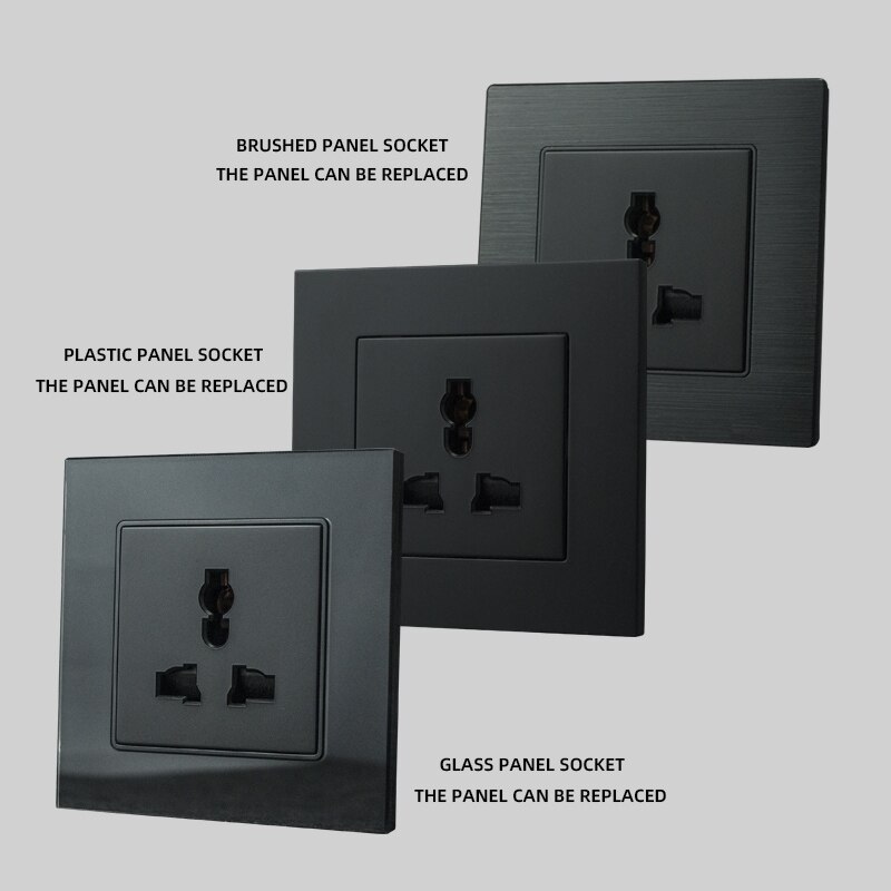 Prise de courant murale Usb, UK US, panneau plastique noir, Module de bricolage, fonction clé, combinaison libre prises électriques prise electrique prise murale prise usb encastrable douille legrand prise murale usb