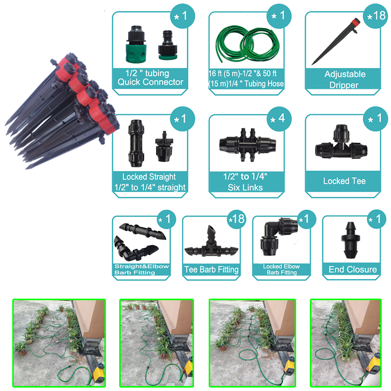 Soil Moisture Sensor WIFI Tuya Smart Home Garden Automatic Water Timer Irrigation System: Spring set