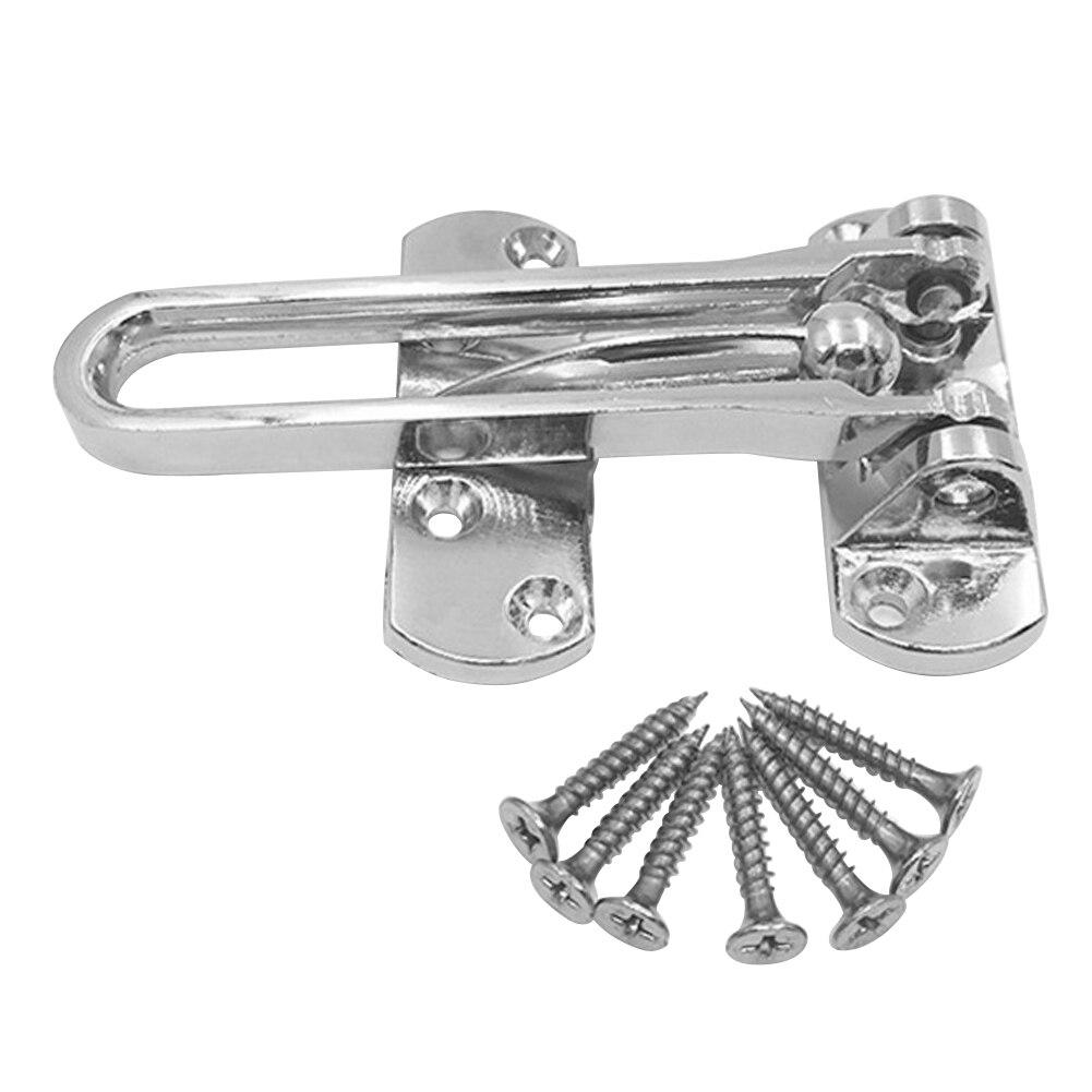 Security Lock Heavy Duty Rustproof Office Anti Theft Door Latch Zinc Alloy Home Hotel Gate With Screws Hardware Easy Install: Silver