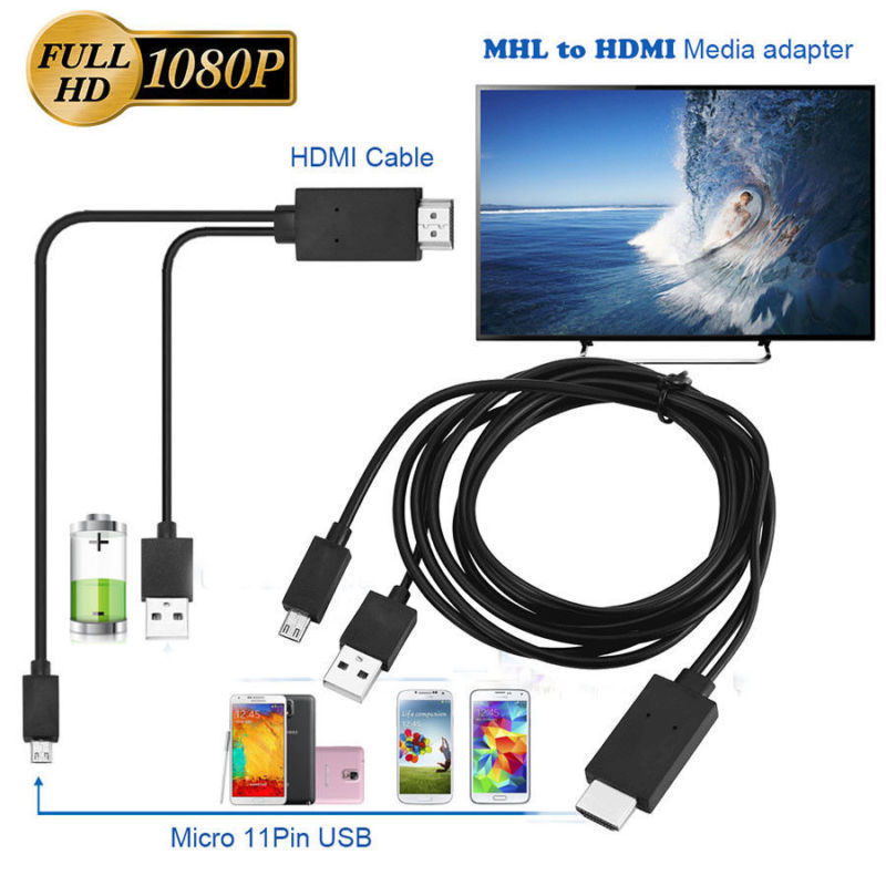 Mini 1080P MHL Micro USB naar Hdmi-kabel Converter Adapter voor Android Telefoon/PC/TV Audio Adapter HDTV Adapter