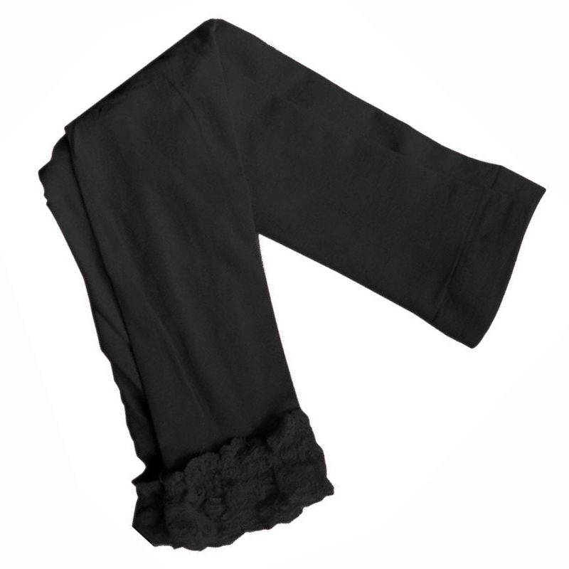 Tyttöjen pitsi leggingsit lasten karamelliväri cute kids pure leggings musta