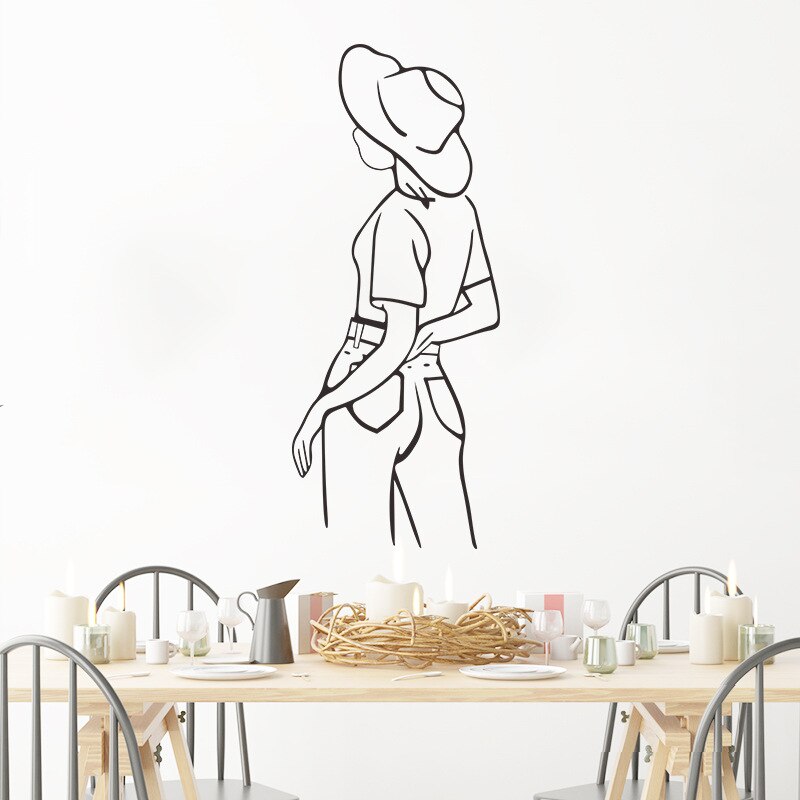 Moderne Stijl Schoonheid Terug View Muursticker Meisjes Kamer Home Decoratie Behang Woonkamer Slaapkamer Muurschildering Verwijderbare Stickers