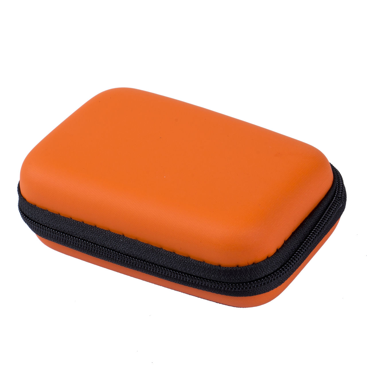 Travel Digital USB Storage Portable Travel Headset Earphone Earbud Cable Storage Pouch Bag Hard Case Box: Orange