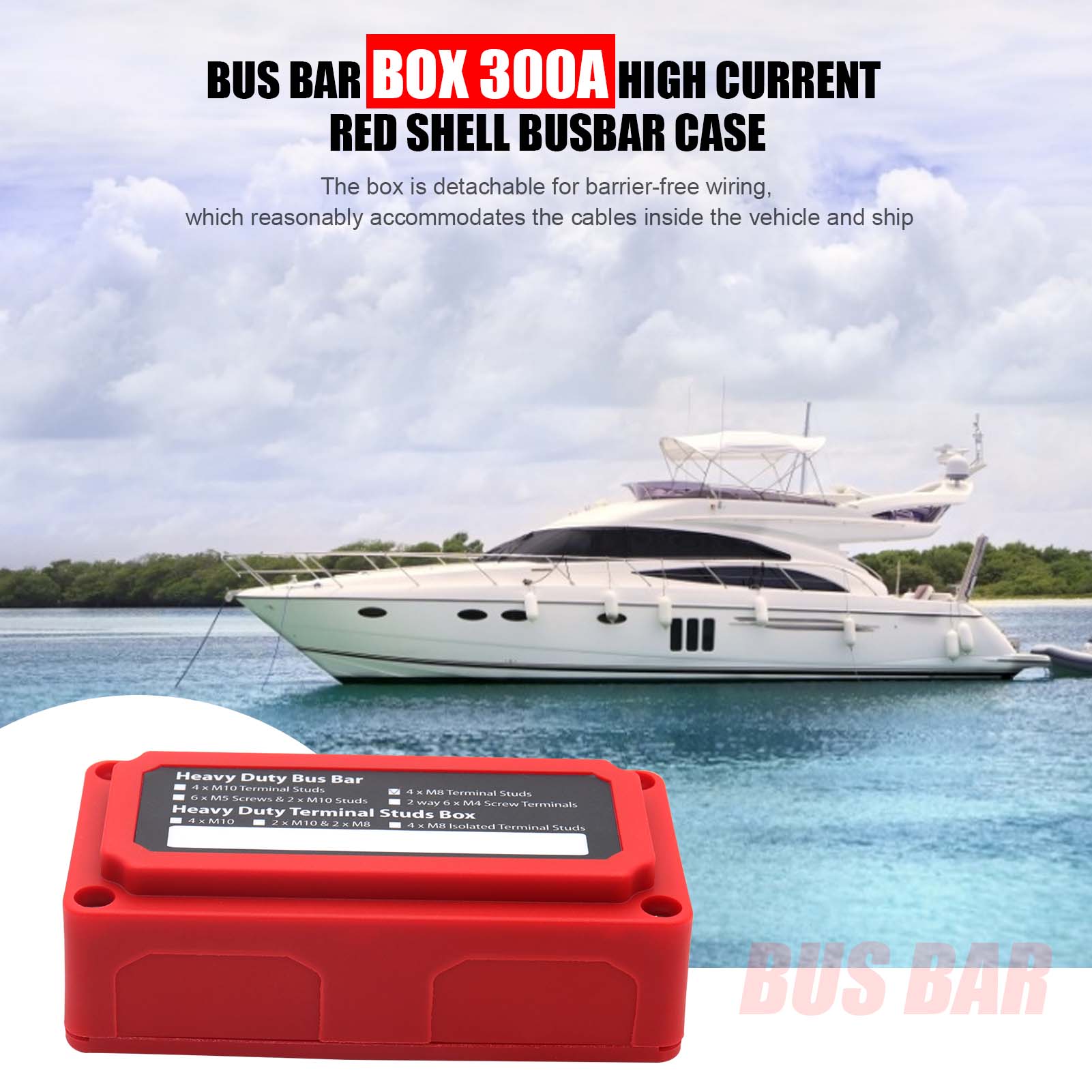 Bus Bar Box Auto General-purpose Durable Busbar Case 300A High Current Return Box Ship Modification Bus Box Car Busbar Case