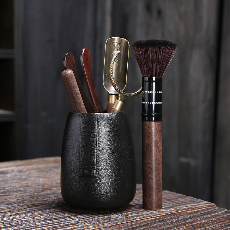 Ceramic Tea Ceremony Six Gentlemen Kung Fu Tea Accessories Black Sandalwood Tea Set Tea Making Tool Tea Clip Tea Needle: color8