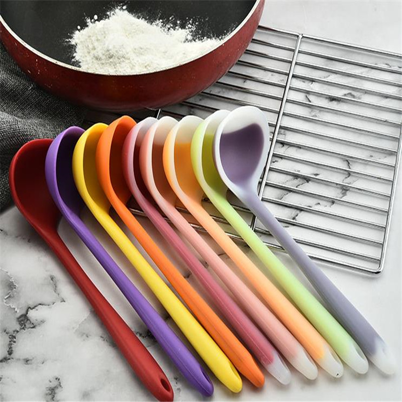 Antihandtag soppsked silikonsked hög temperatur nonstick genomskinlig köksredskap inte skada sked