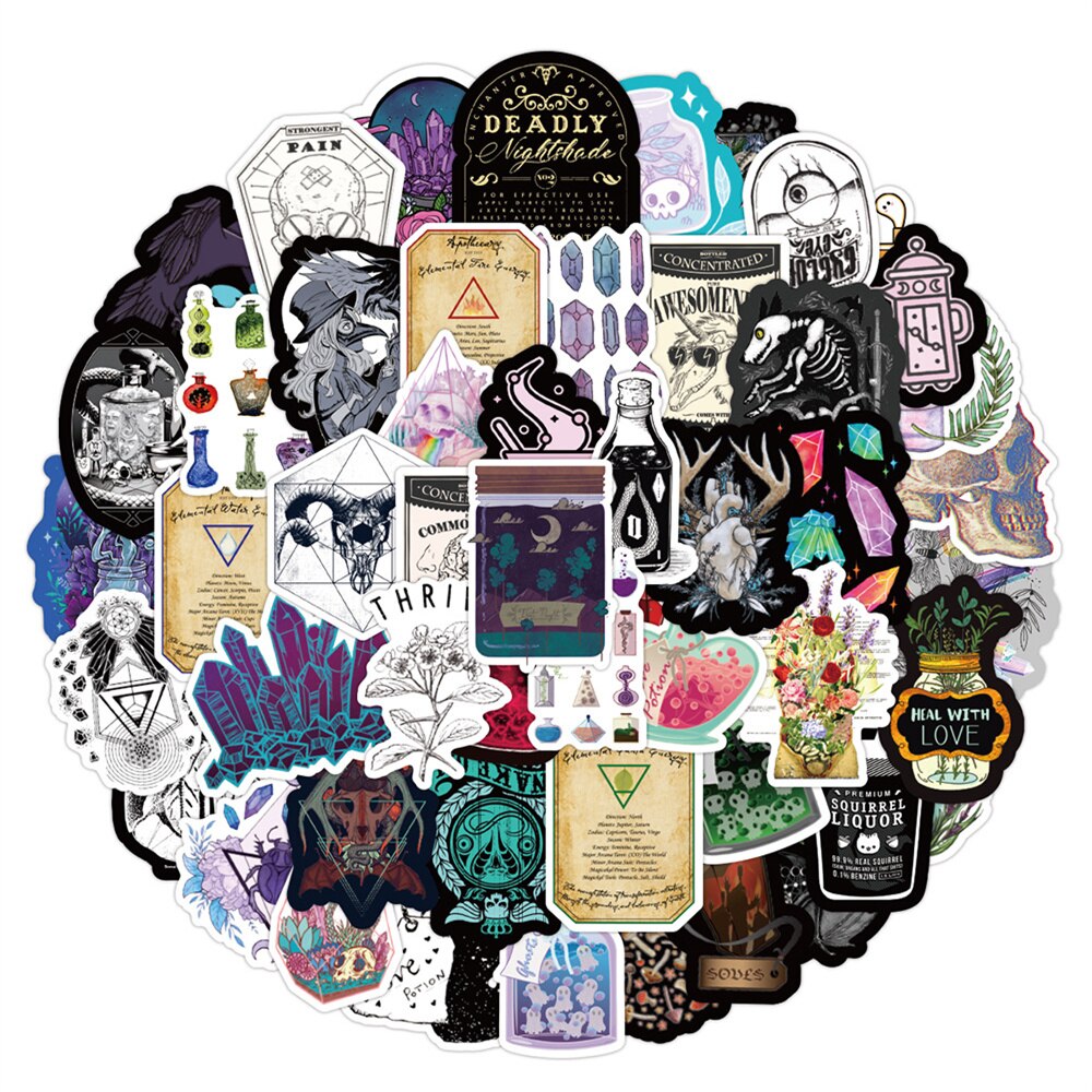 10/30/50PCS Potion Étiquette Graffiti Scrapbook Guitare Étui Téléphone Portable Enfants Papeterie Autocollant Imperméable À L&#39;eau
