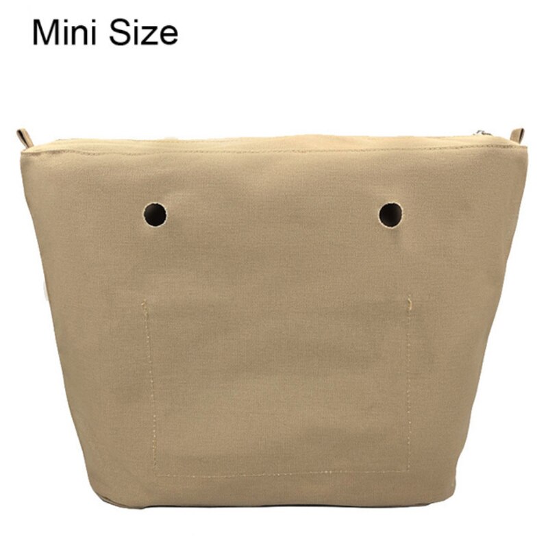 Mini Size Solid waterproof Insert Lining inserts for O bag Obag Mini Pocket women handbag accessories: Light Khaki Mini