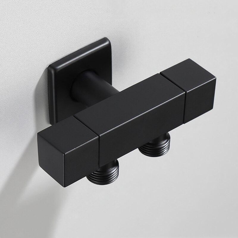 G1/2 Three-way Valve One Into Two Out Dual Angle Valve Washing Machine Toilet Multi-function Tap