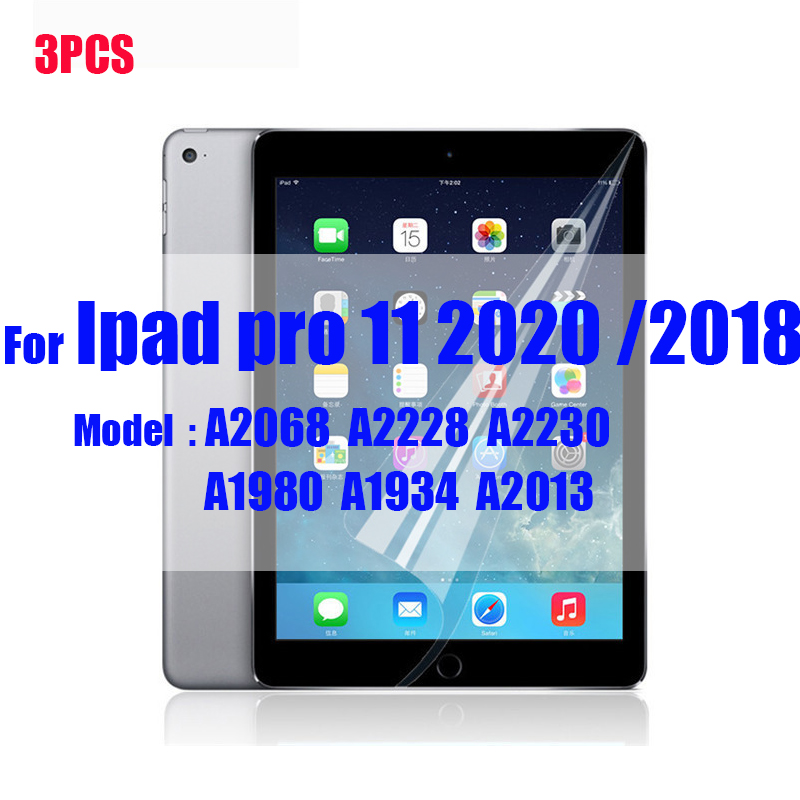 3 Pcs Pet Soft Screen Protector Voor Ipad 9.7 Beschermfolie Voor Apple Ipad Air 1 2 Matte protector Voor Ipad 5 6 Pro: For iPAD PRO 11 3PCS