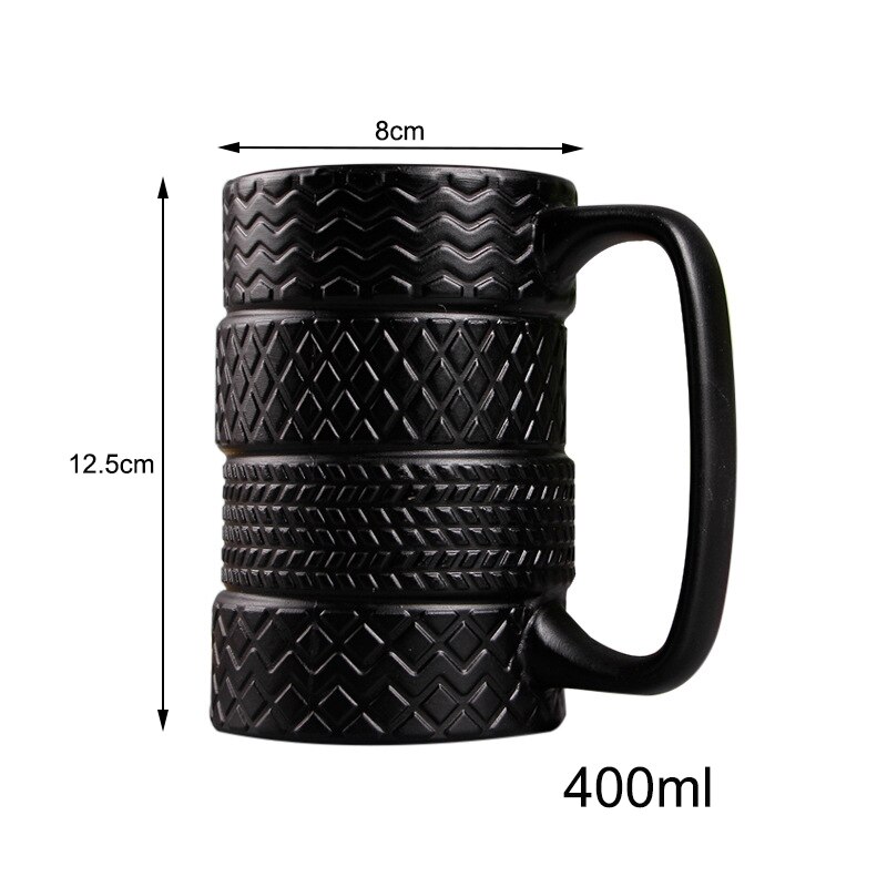 400ml black tire mug exotic puer tea mug,large capacity ceramic cup Drinkware Coffee mugs Tea Cups Novelty: Default Title
