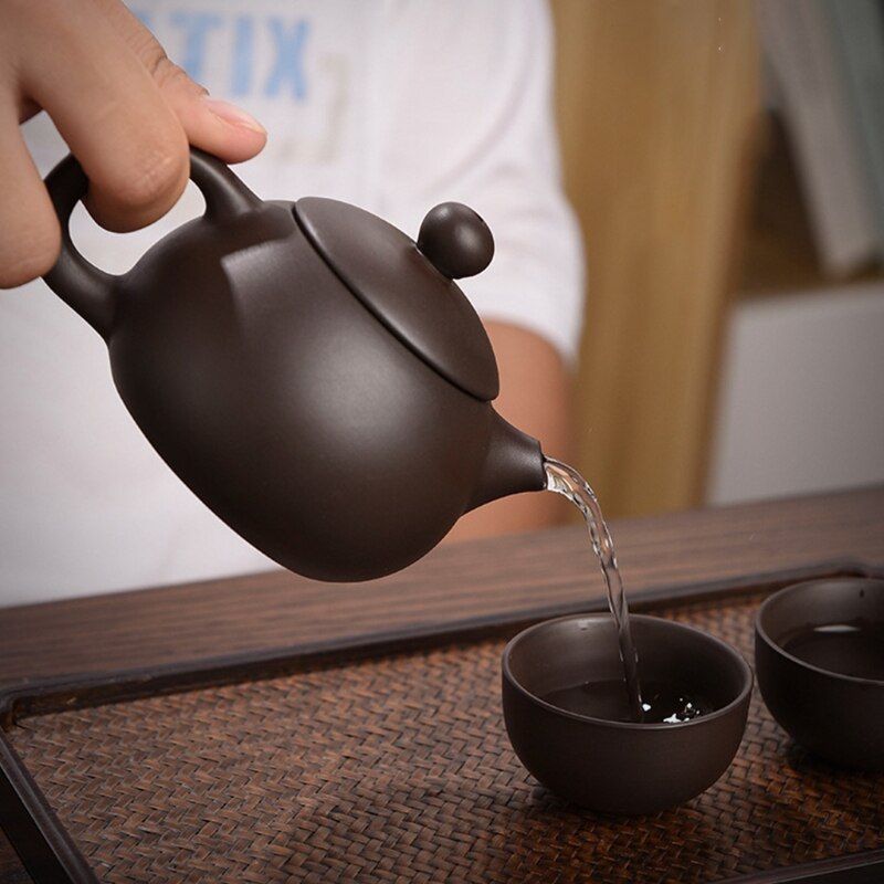 Natuurlijke Keramiek Kung Fu Thee Set 1 Theepot Met 4 Thee Kopjes En Mat Thee Emmer Met Draagbare Beschermende tas Voor Indoor
