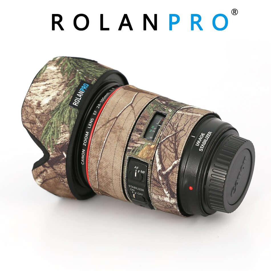 ROLANPRO – housse d&#39;objectif pour Canon EF 24-105mm f4L IS USM, Camouflage, pluie, manches d&#39;objectif, étui pour armes, vêtements de photographie