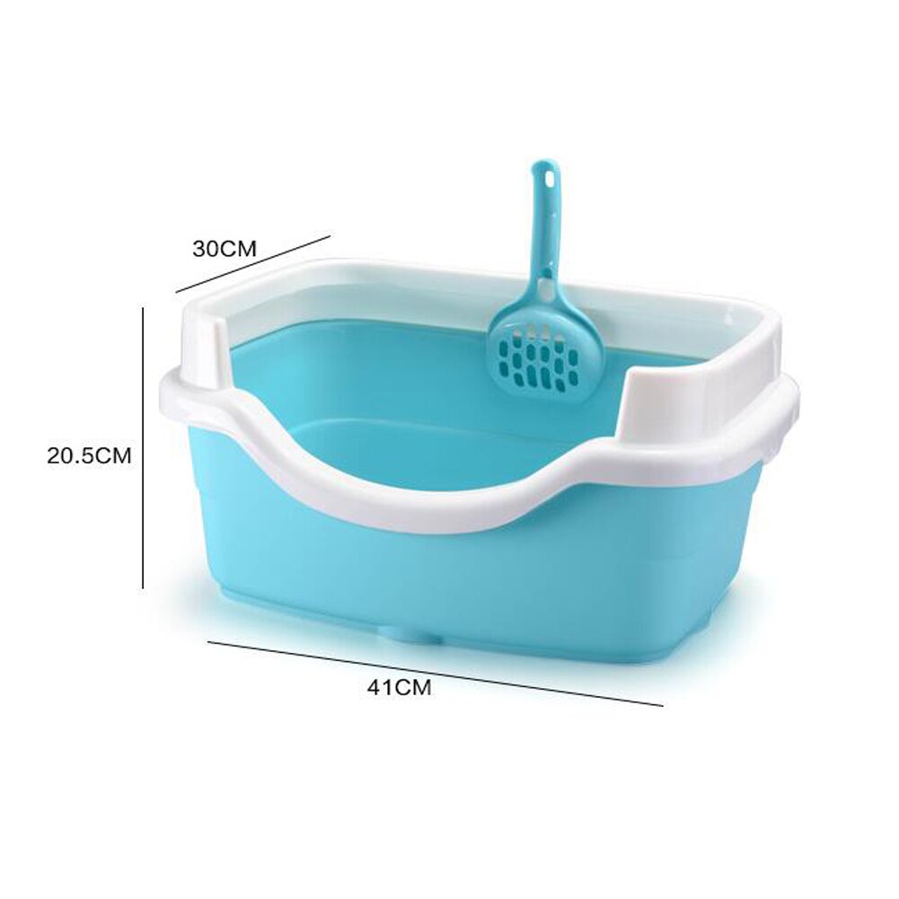 Square Cat Litter Box With Scoop Anti Splash Plastic Training Rabbit Kitten Pee Toilet Clean Toilette Puppy Semi-closed Bedpan