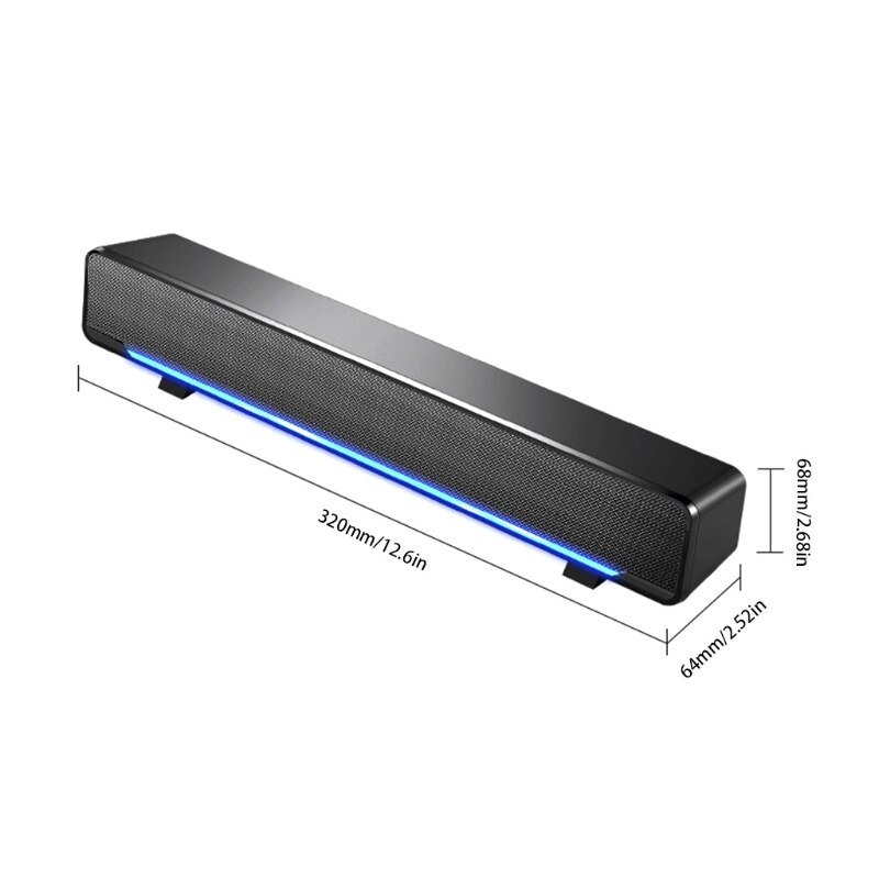 Draagbare Mini Sound Bar Usb Powered Sound Bar Speakers Voor Computer Desktop Laptop Pc, Zwart