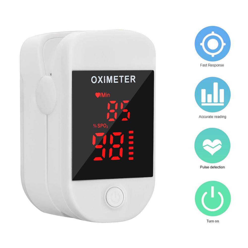 Pulsossimetro portatile pulsossimetro digitale per uso domestico ossigeno nel sangue misuratore di saturazione della frequenza cardiaca Spo2 PR Monitor per dito per la casa
