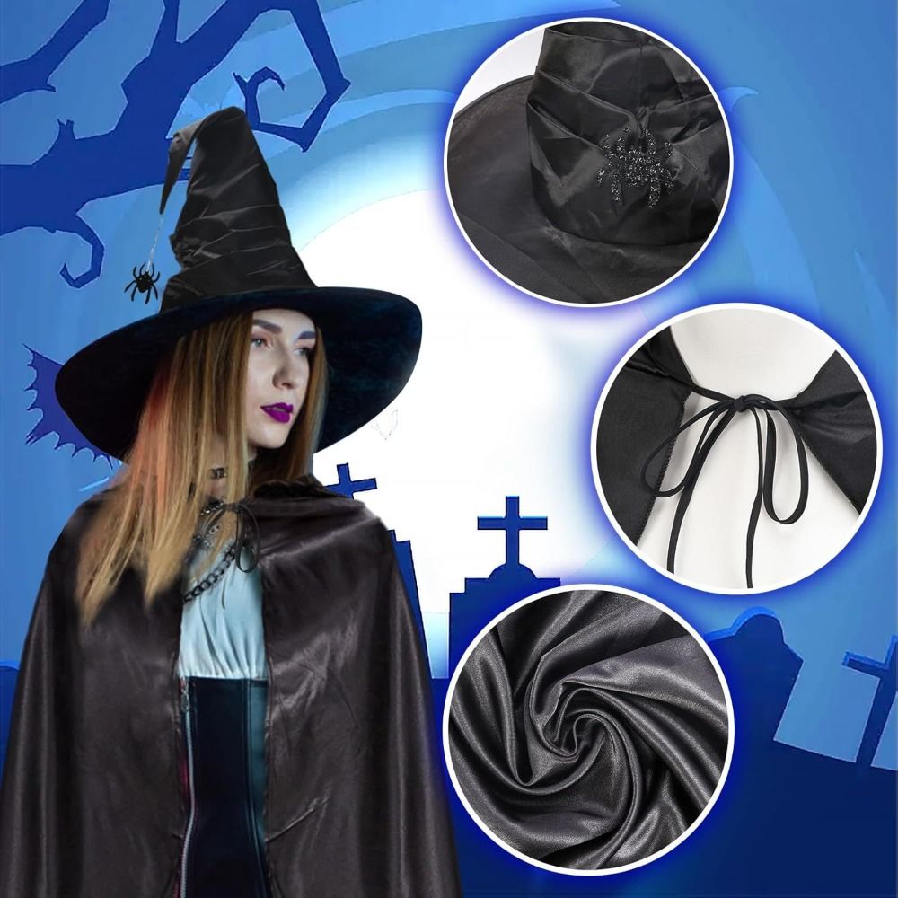Cool Bat Hat Halloween Cloak Party Props Costume Halloween Cosplay Hooded Cape Funny Witch's Cloak Stage Performance