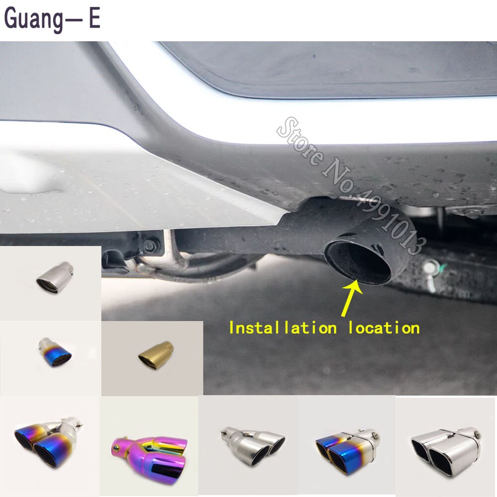 For Kia Niro car stickers body cover muffler exterior back end pipe dedicate exhaust tip tail outlet ornament 1pcs