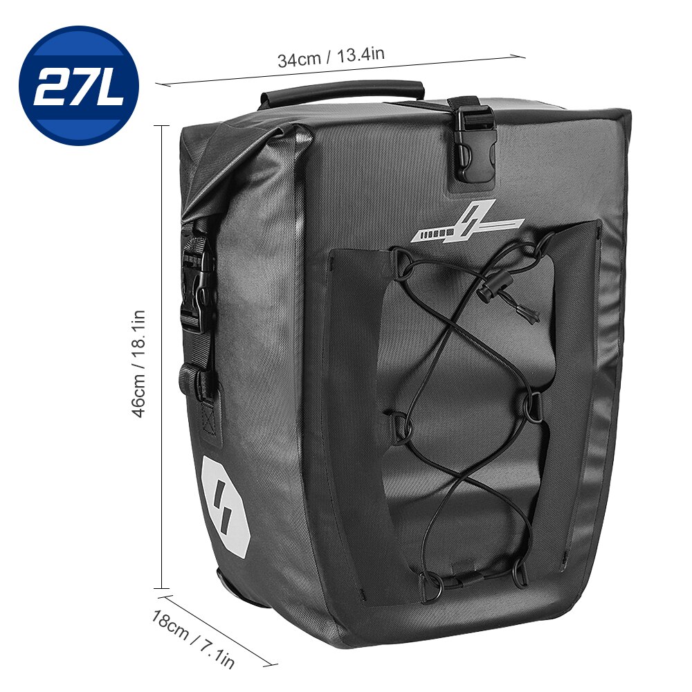 Waterdichte 27L Bike Rear Seat Rack Zak Fiets Fietstas Fietsen Touring Kruidenier Kofferbak Tas Water-Resistent Bagage Fietstas