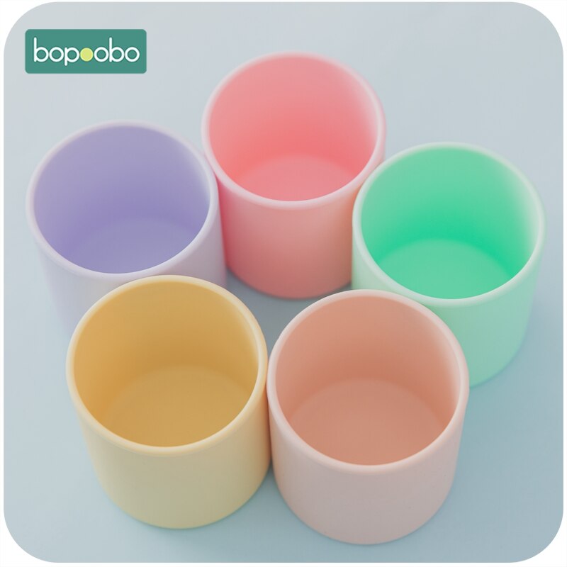 10 stuks baby siliconen beker voedselveilige siliconen voedingsbeker baby peuter kinderen servies drinkbeker bpa-vrij hittebestendig: Snoepkleur