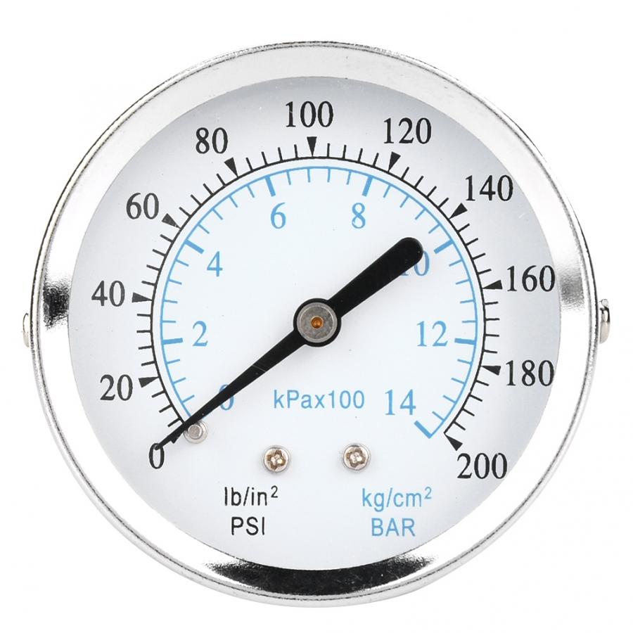 0-200psi Dual Scale Pressure Gauge 1/8NPT Back Connection Pressure Gauge
