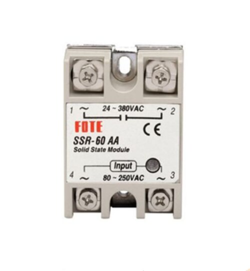 Ssr-60aa/80AA/100AA AC sterowanie AC SSR biała powłoka pojedyncza faza półprzewodnikowa przekaźnik: SSR-60AA