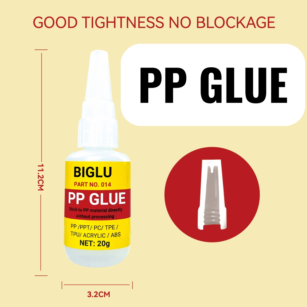 20G BIGLU PP-Kleber, sofortige Polypropylen-Kleber, direkt ohne Verarbeitung, ABS-PVC, 20 Sekunden, schnell trocknender Klebstoff