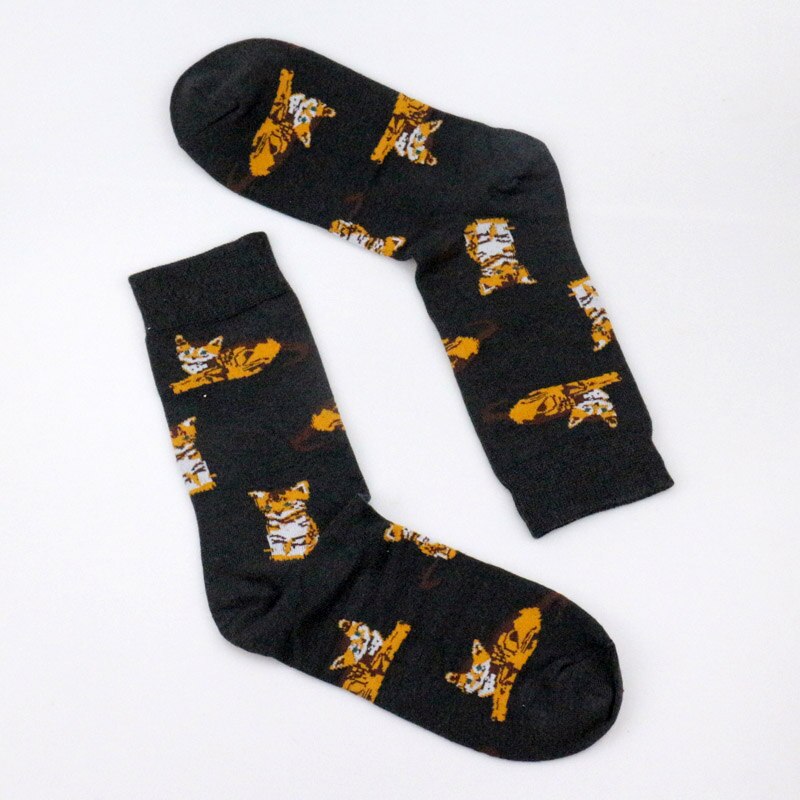 Animal Men Women Unisex Socks Pug Sausage Dog Short Socks Shiba Inu Socks Loafer Beagle Modeager Silky Teckel Crew Buldog socks: tiger socks black