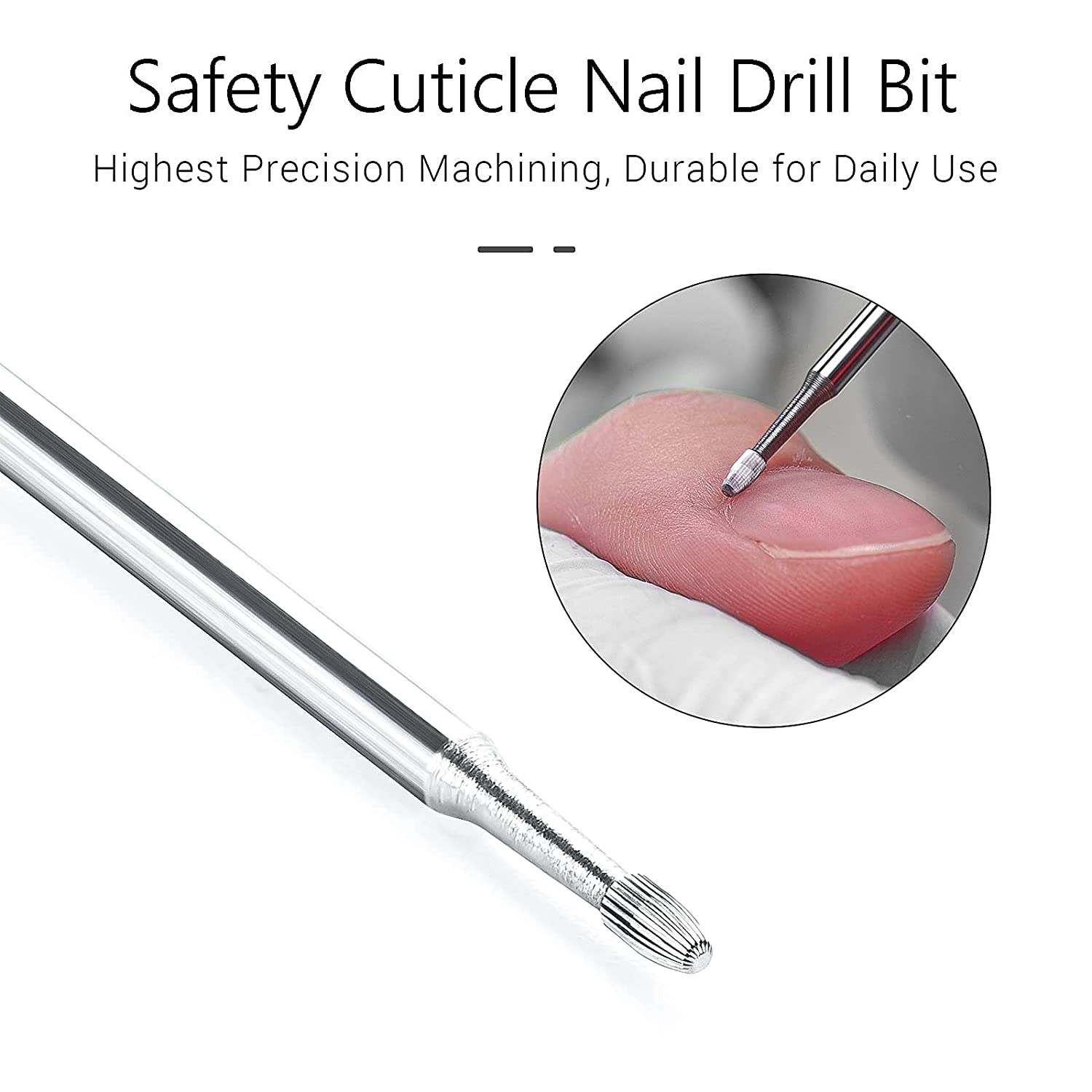 Veiligheid Nail Boren Tungsten Carbide Boor Cuticle Remover 3/32 &quot;Voor Elektrische Nagelvijl Machine