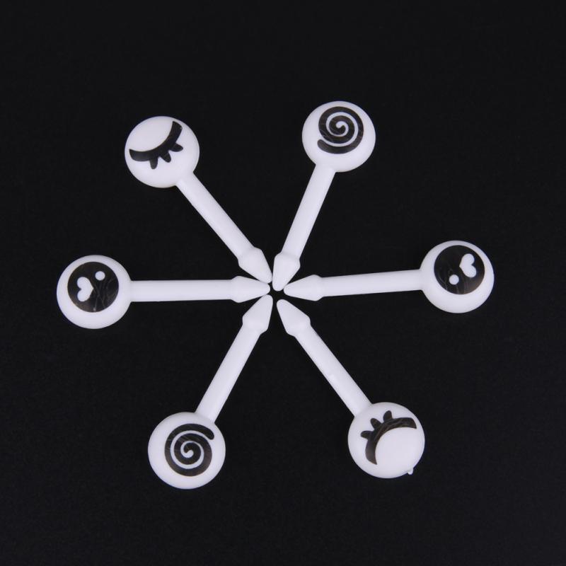 Fruit Fork Decorative Sticks Kids Lunch Bento Box Accessories 10 Pcs/Set Mini Eye Fruit Fork Reusable Plastic