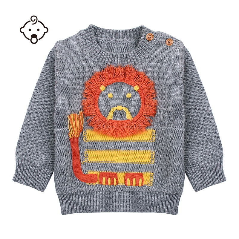 Baby Jungen Mädchen Pullover Stricken Lässige Newborn Lion Pullover Pullover Kleinkind Langen Ärmeln Kinder Jumper Netter Herbst Kleidung